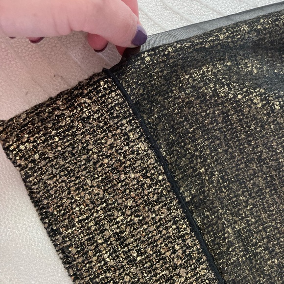 Beautiful black and gold LOFT holiday / party mini skirt - ladies 8 - Picture 2 of 7